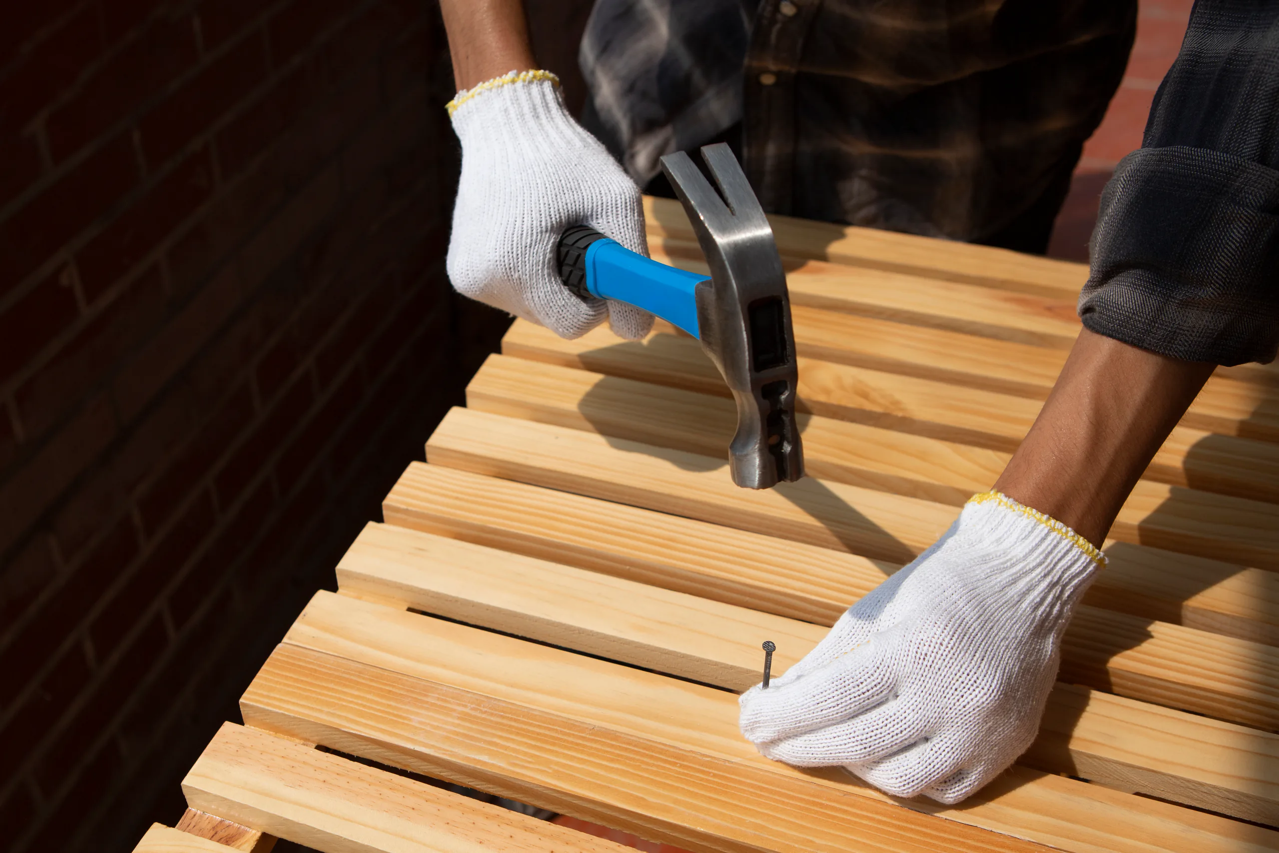 Carpenter working on site
