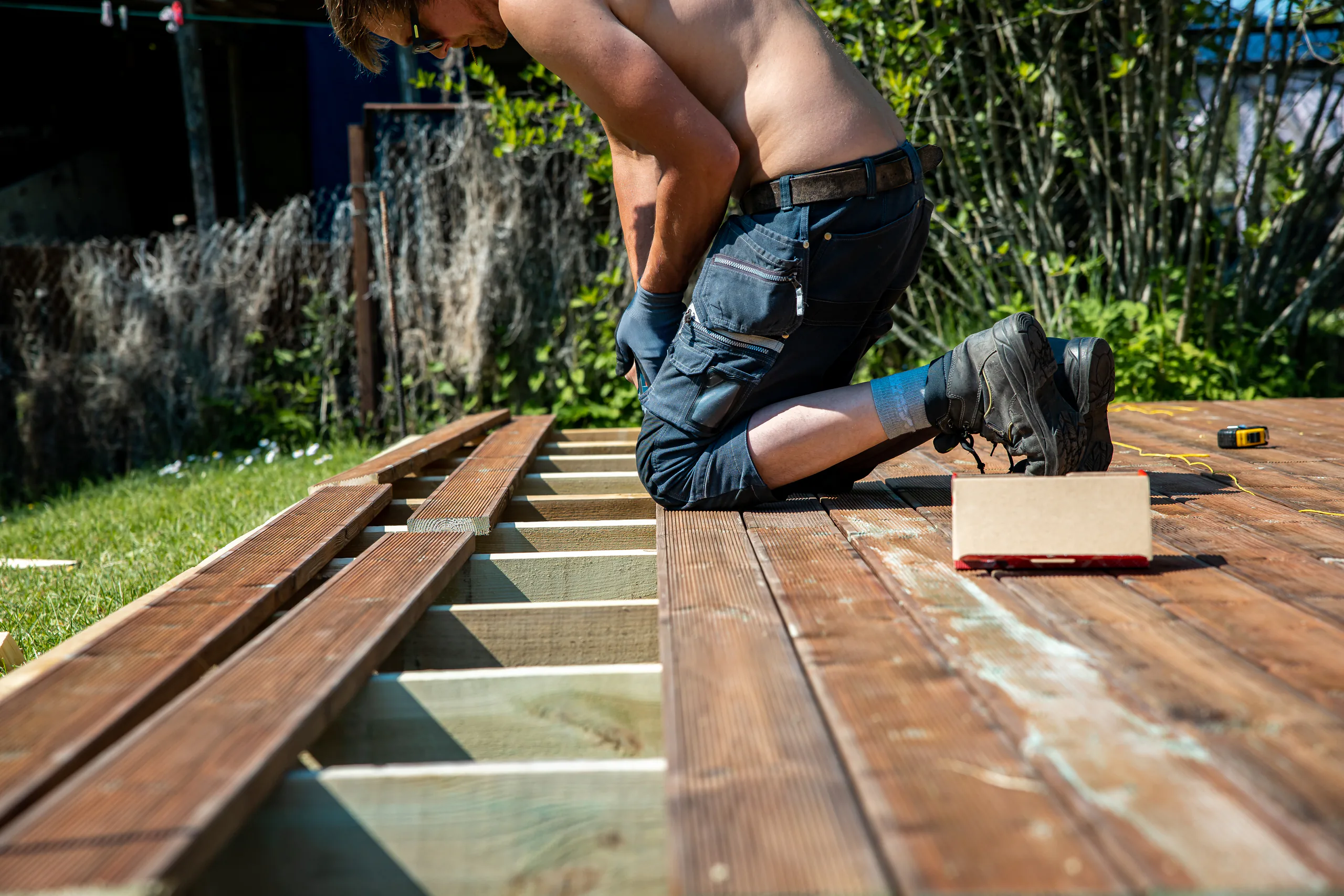 Installing impregnated deck boards